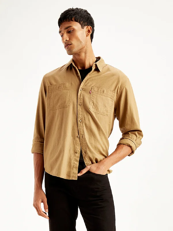 Men's Thermal Shirts for Winter WarmthMen's Solid Regular Fit Denim Shirt