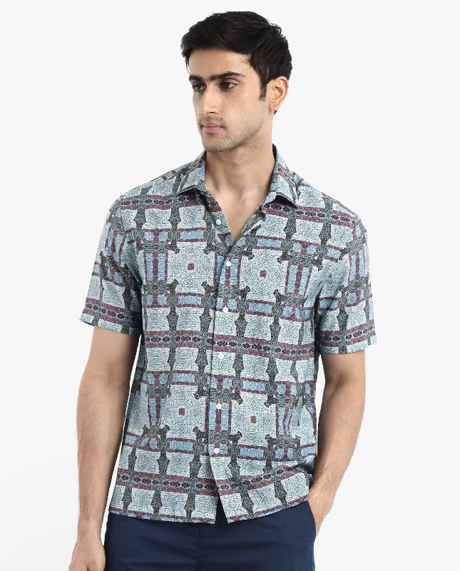Men's Sleeveless Shirts for Summer ComfortRare Rabbit Men's Masko Blue Viscose Nylon Fabric Short Sleeve Boxy Fit Abstract Print Shirt Men's Sleeveless Shirts for Summer ComfortRare Rabbit Men's Masko Blue Viscose Nylon Fabric Short Sleeve Boxy Fit Abstract Print Shirt