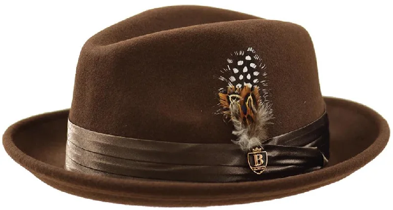 Boys' Baseball CapsBrown Fedora Wool Felt Dress Hat