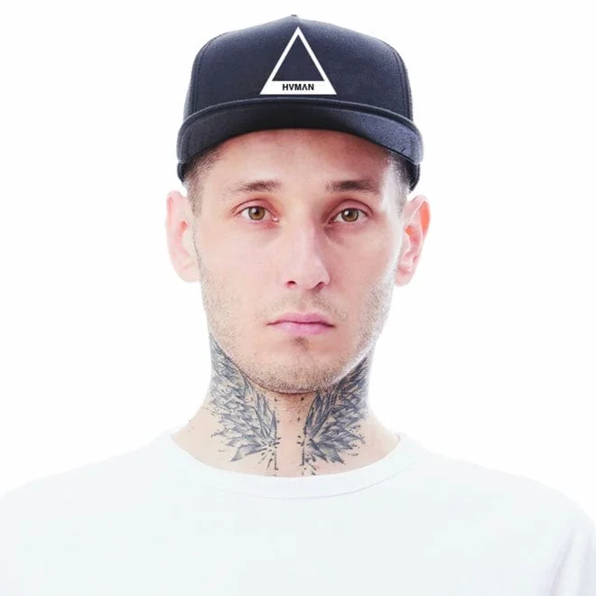 Casual Beanie CapsHvman Triangle Mesh Trucker Hat (Black) 38B0-CH02A