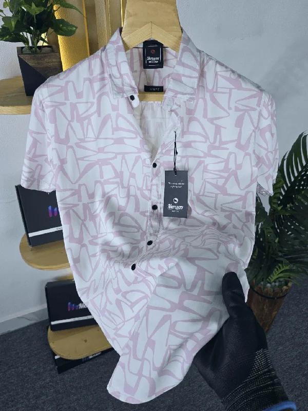 Men's Camouflage Shirts for an Outdoor AppealWhite got Pink Printed Shirt