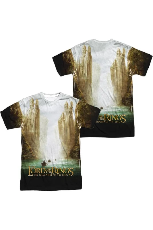 Men's Shirts with Button-Down CollarsLord Of The Rings Fellowship Poster (Front/Back Print) Short Sleeve Adult Poly Crew Tee / T-Shirt