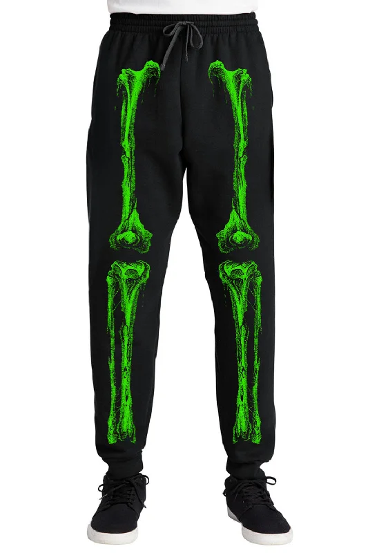 Men's Unique and Designer Bottom Wear for a Statement LookZombie Rot Skeleton Joggers [Monster Green]