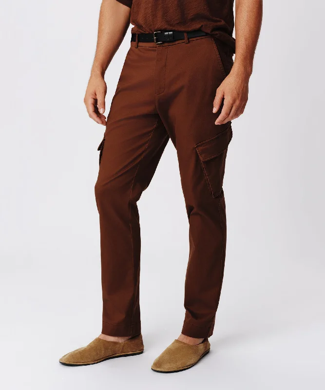 Breathable Men's Athletic ShortsCotton Twill Cargo Pant - Pecan Brown
