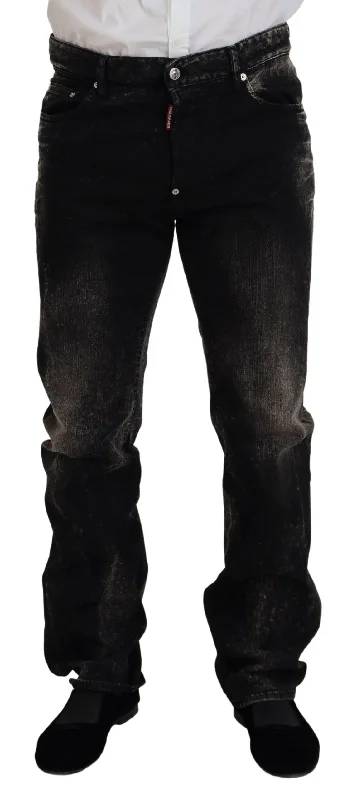 Comfortable Men's JeansDsqua²  Washed Cotton Straight Fit Casual blue Men's Jeans