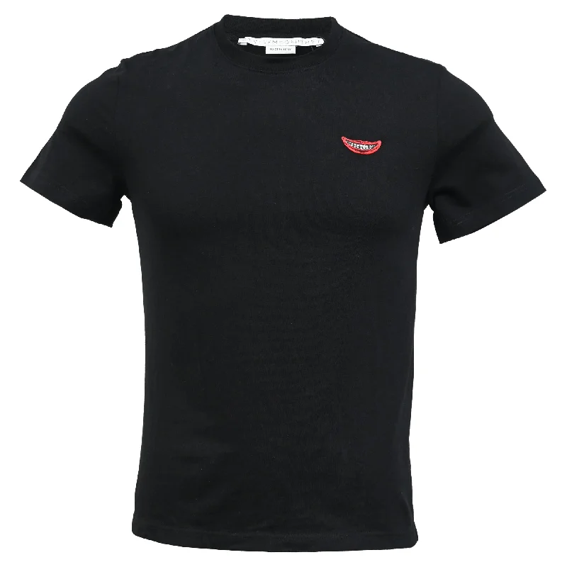 Men's Shirts with Geometric PatternsStella McCartney No Smile No Service T-Shirt in Black Cotton Men's Shirts with Geometric PatternsStella McCartney No Smile No Service T-Shirt in Black Cotton