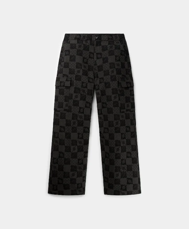 Men's Pants with Adjustable CuffsPhantom Black Membuti Chess Pants