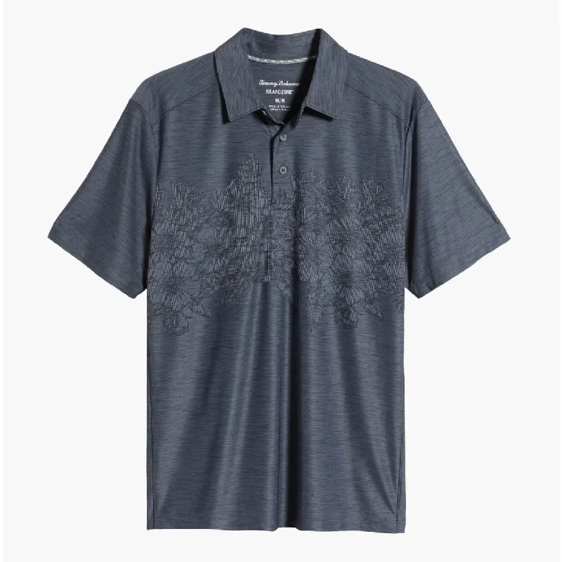 Lightweight Men's Linen ShirtsTommy Bahama IslandZone Palm Coast Hibiscus Border Polo Shirt - Coal Lightweight Men's Linen ShirtsTommy Bahama IslandZone Palm Coast Hibiscus Border Polo Shirt - Coal