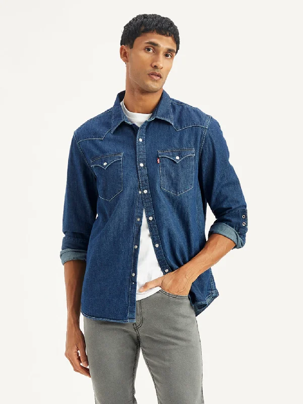 Men's Slim-Fit Shirts for a Flattering ShapeMen's Solid Regular Fit Denim Shirt