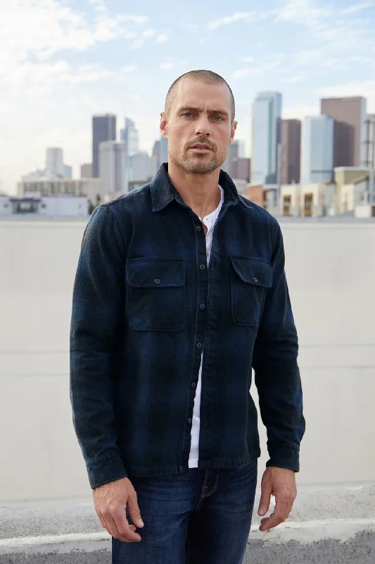 Men's Shirts with Double-Breasted DesignsBRYSON PLAID BUTTON-UP