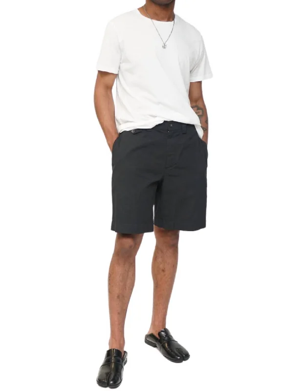 Men's Pants with Adjustable CuffsLinen Basket Short In Black