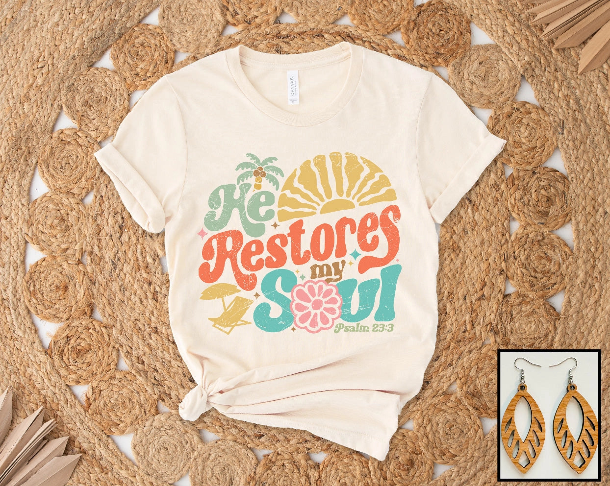 Elegant Men's Dress ShirtsT-Shirt - He Restores My Soul, Also Plus Size