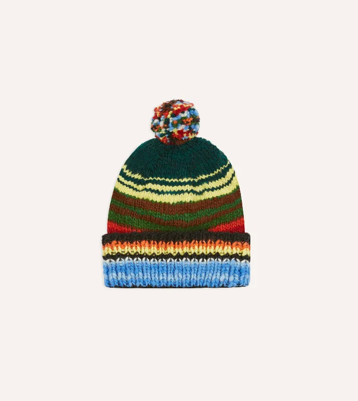 Designer Trucker HatsChamula for Drake's Multi Serape Knit Cap