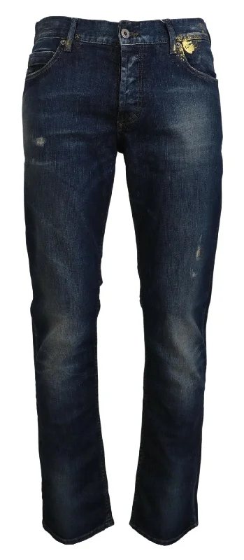 Slim-Fit Men's JeansExte  Washed Cotton Straight Fit Men Casual  Men's Jeans
