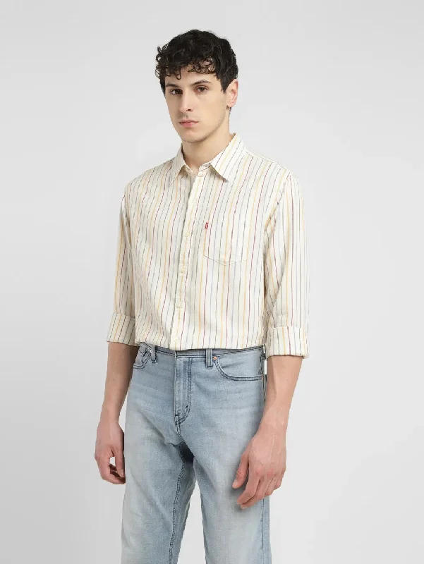 Men's Weekend Shirts for Leisurely OutingsMen's Striped Slim Fit Shirt