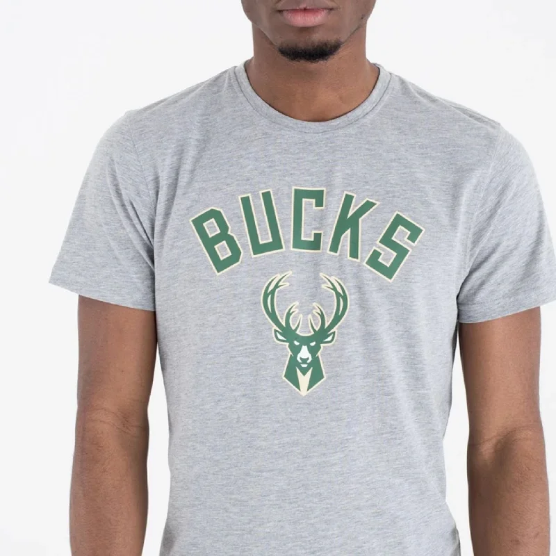 Men's Shirts with Chest PocketsMilwaukee Bucks NBA Regular Grey T-Shirt