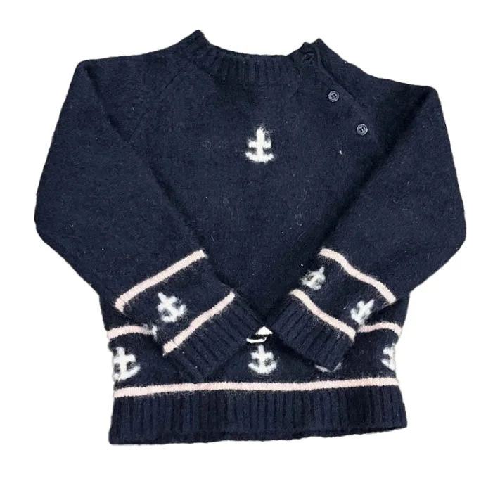 Kule Unisex Navy | Pink | White Anchors Sweater