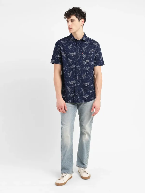 Versatile Men's Short-Sleeve ShirtsMen's Conversational Slim Fit Shirt