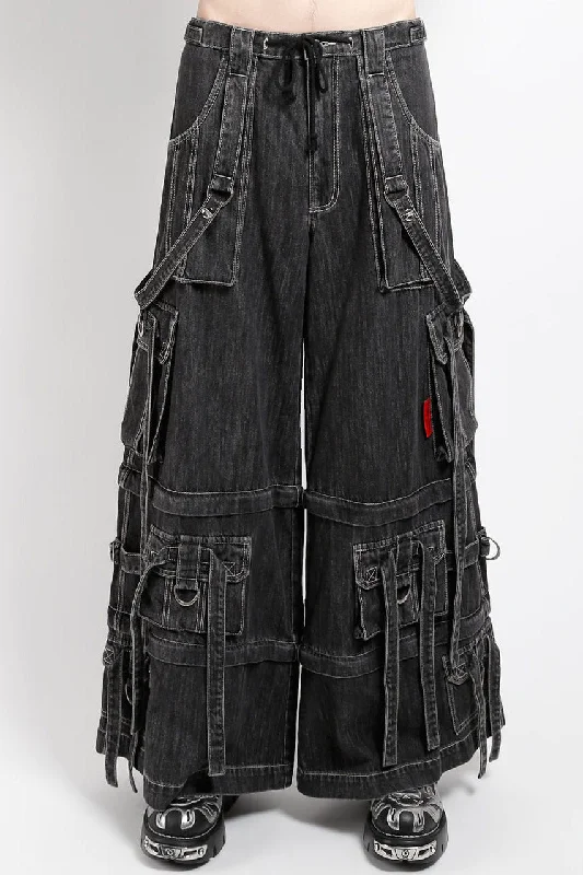 Men's Tapered Pants for a Slimming EffectTripp NYC Ring Strap Pants [Black Denim]