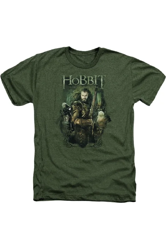 Men's Shirts with Pleated HemlinesHobbit Thorin And Company Adult Heather Tee / T-Shirt Men's Shirts with Pleated HemlinesHobbit Thorin And Company Adult Heather Tee / T-Shirt