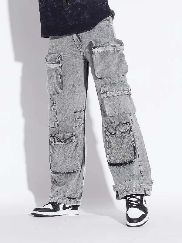 Men's Bootcut Jeans for a Flattering ShapeStone Washed Baggy Cargo Pants