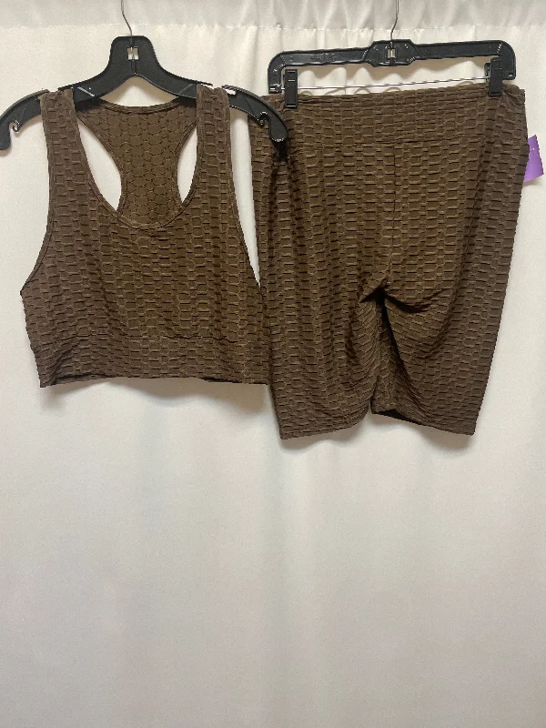 Men's Chino Shorts for Warm WeatherBrown Athletic Shorts 2 Pc Cmf, Size 2x