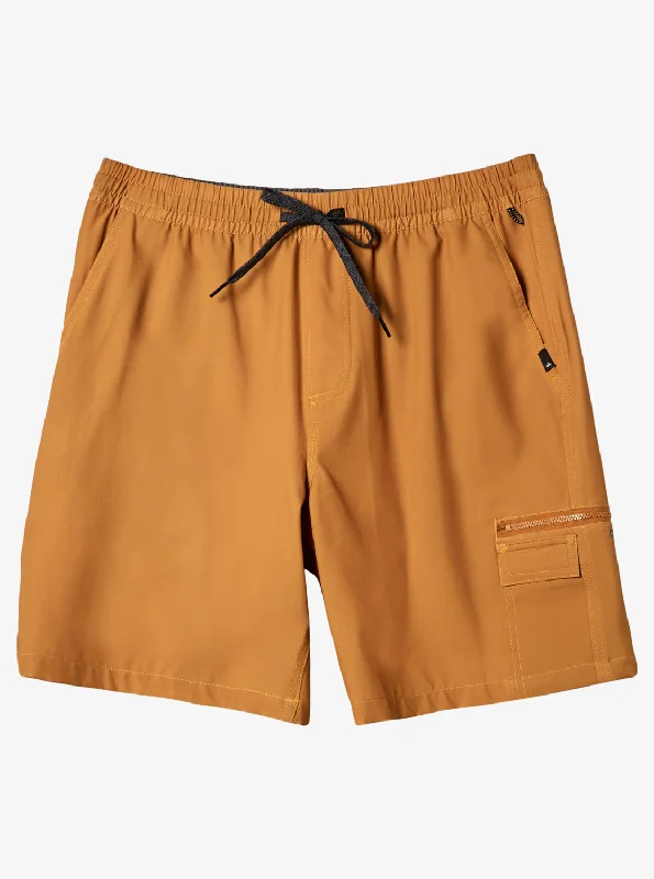 Men's Pants with Contrast WaistbandsTaxer Cargo Amphibian 19" Hybrid Shorts - Bone Brown