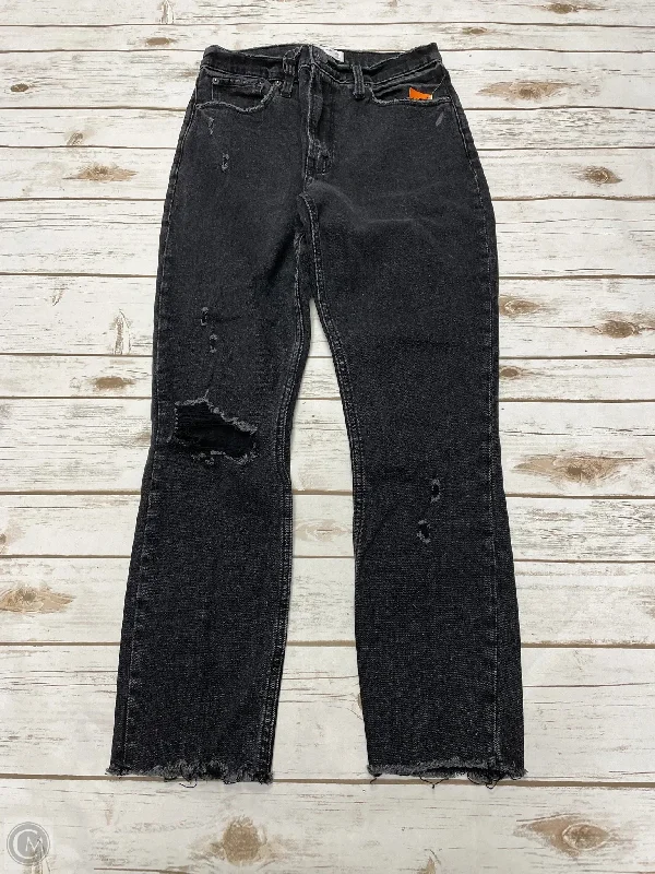 Cool Distressed Men's JeansJeans Skinny By Abercrombie And Fitch In Black, Size: 2