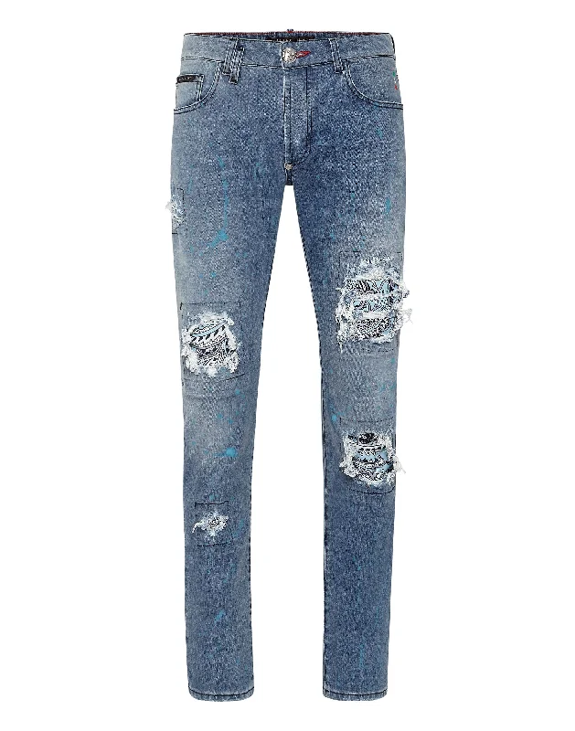 Fashion-Forward Men's JeansDenim Trousers Super Straight Cut Fit