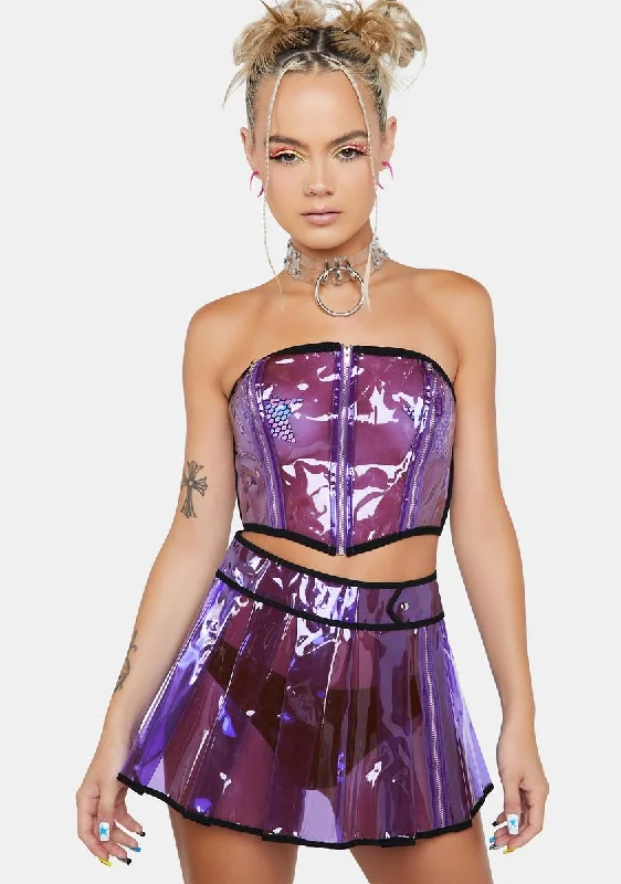 Astro Vision Pleated Vinyl Skirt