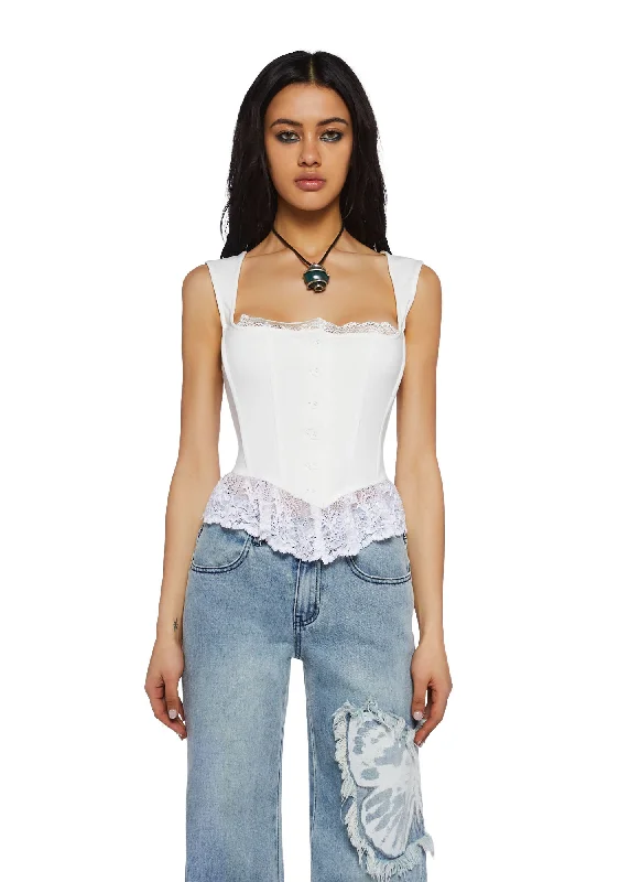 My Wish For You Bustier Top-White