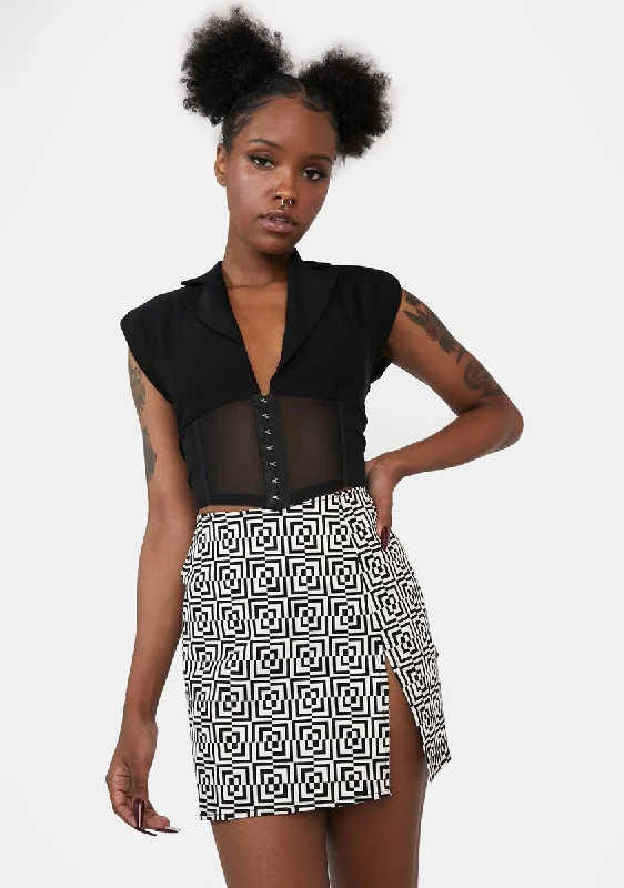 Optic Square Pelma Mini Skirt