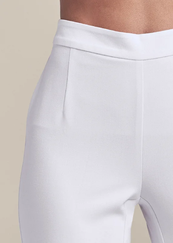 Tie bow hem pants - White