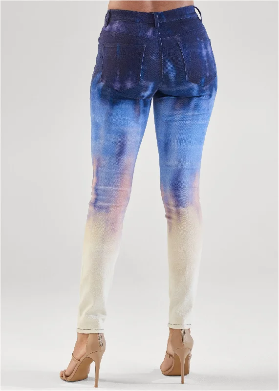 Tie-dye skinny jeans - Blue Multi