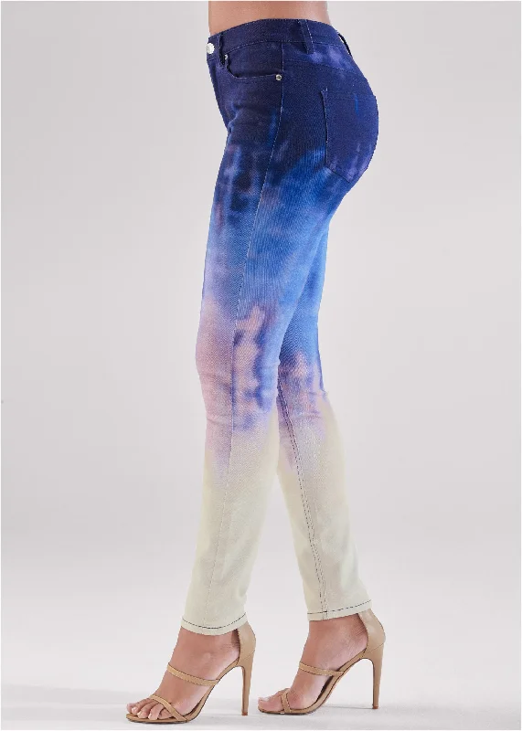 Tie-dye skinny jeans - Blue Multi