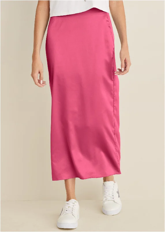 Midi slip skirt - Hot Pink