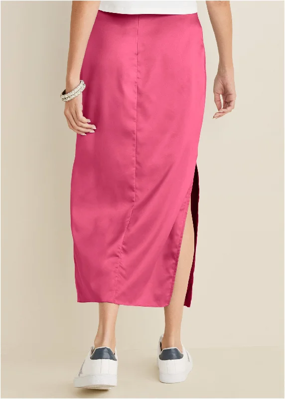 Midi slip skirt - Hot Pink