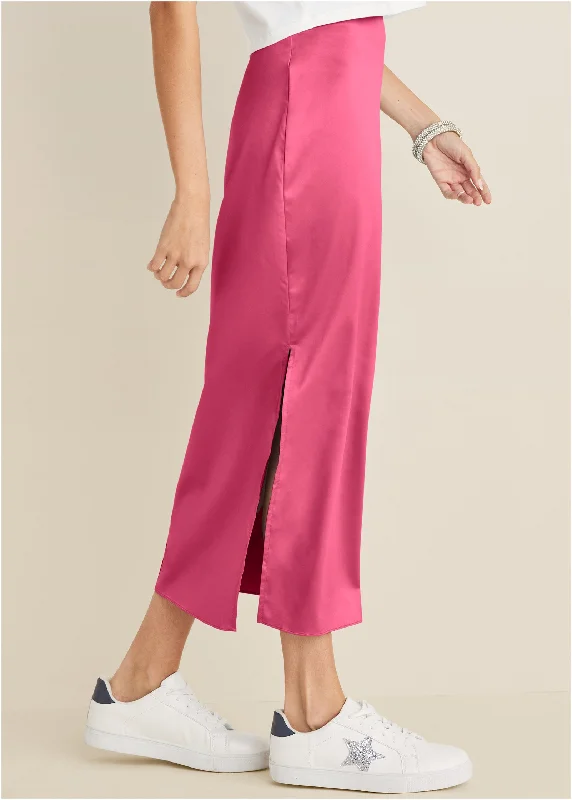 Midi slip skirt - Hot Pink