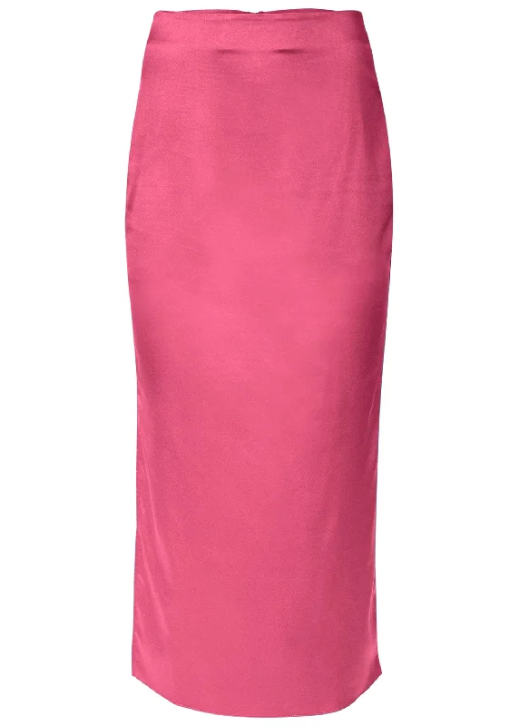 Midi slip skirt - Hot Pink