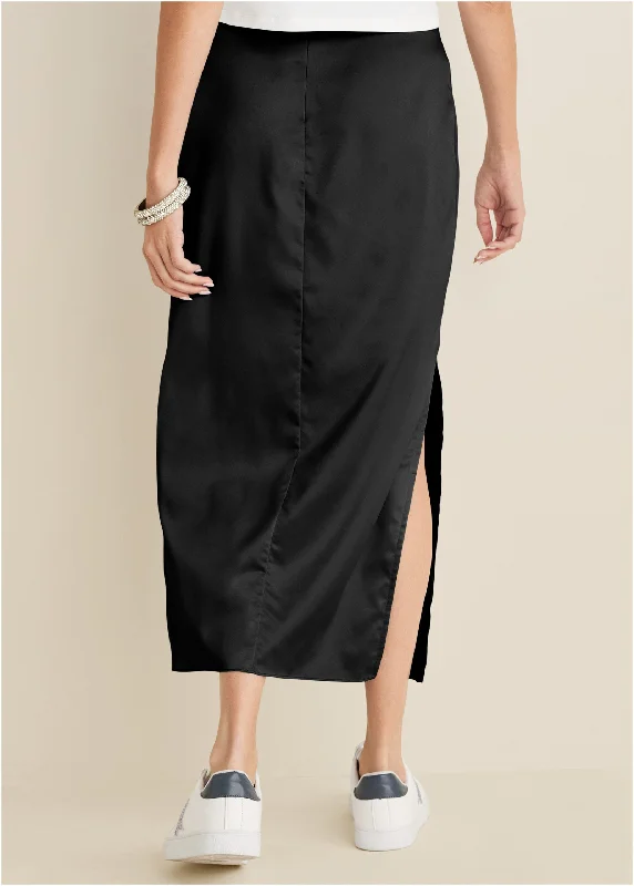 Midi slip skirt - Black