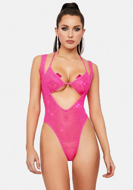 Diva Picture This Glitter Mesh Lingerie Set