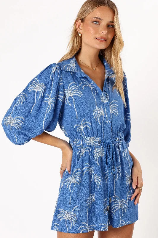 Gina Romper - Blue Print