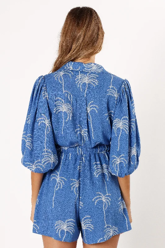 Gina Romper - Blue Print