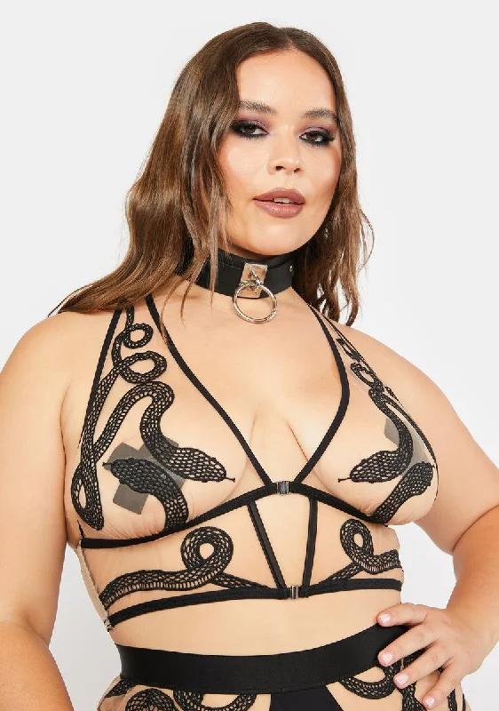 Plus Medusa Embroidered Bralette