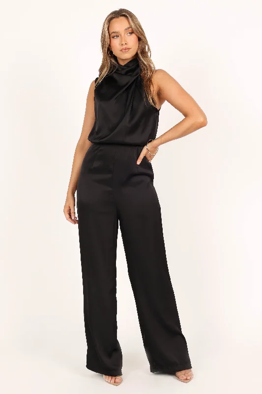 Savannah One Shoulder Jumpsuit - Black