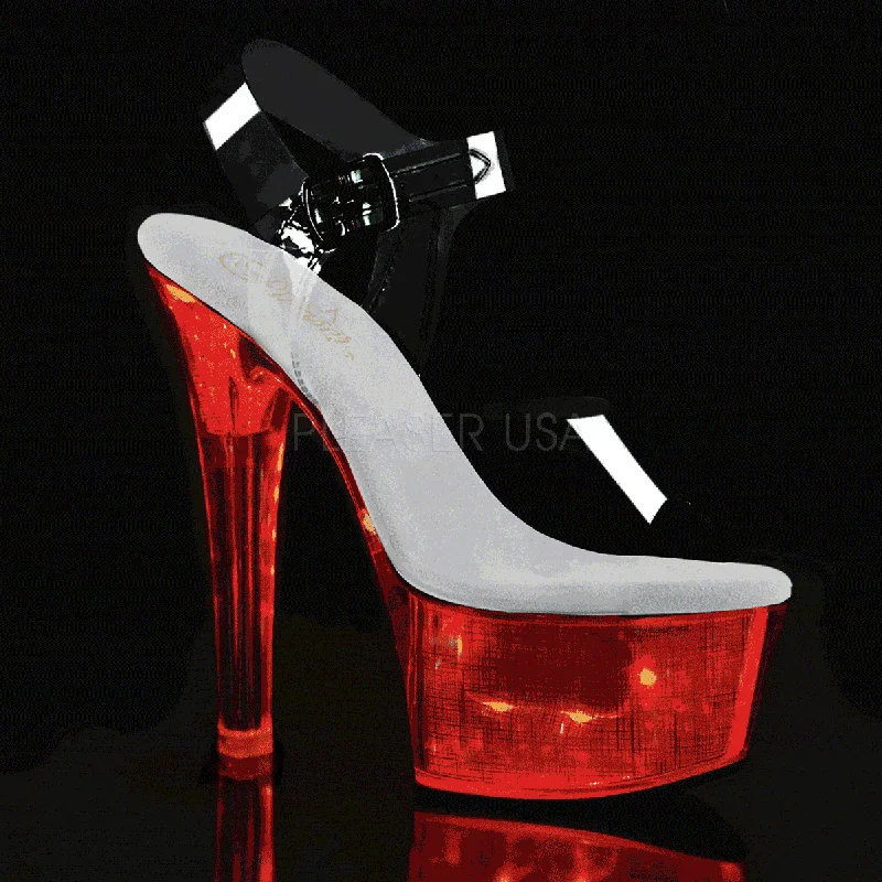 FLASHDANCE-608CH Platform Sandal | Clear Vinyl