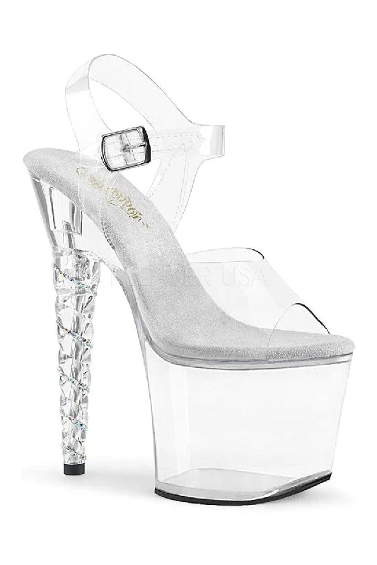 UNICORN-708RSH Exotic Platform Sandal | Clear Vinyl