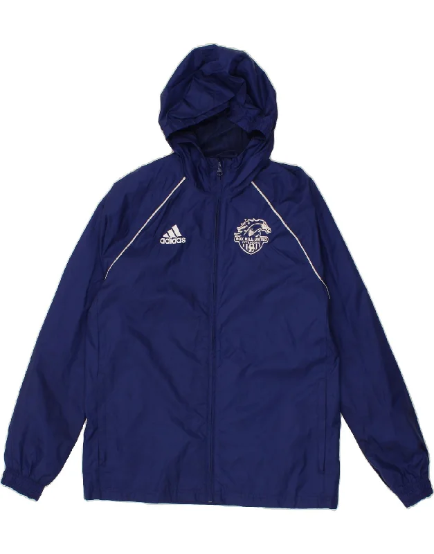 Men's Coats with Tactical FeaturesADIDAS Boys Hooded Rain Jacket 13-14 Years Navy Blue Nylon Men's Coats with Tactical FeaturesADIDAS Boys Hooded Rain Jacket 13-14 Years Navy Blue Nylon