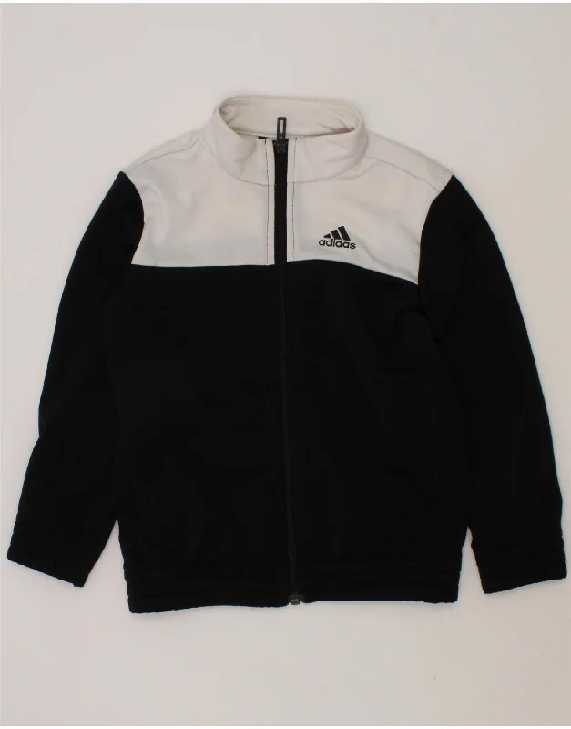 Men's Coats with HoodsADIDAS Boys Tracksuit Top Jacket 4-5 Years Black Colourblock