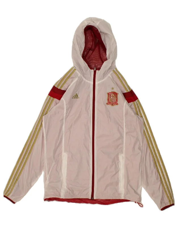 Men's Coats for LayeringADIDAS Mens Espana Graphic Hooded Rain Jacket UK 40 Large Off White Men's Coats for LayeringADIDAS Mens Espana Graphic Hooded Rain Jacket UK 40 Large Off White